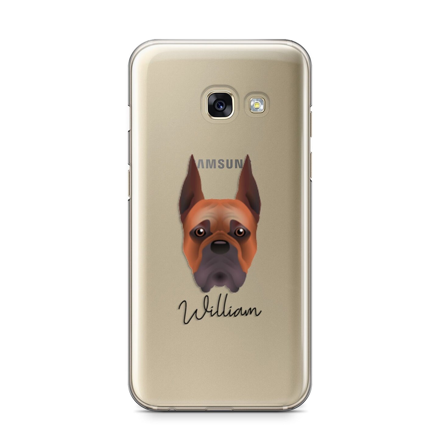 Boxer Personalised Samsung Galaxy A3 2017 Case on gold phone