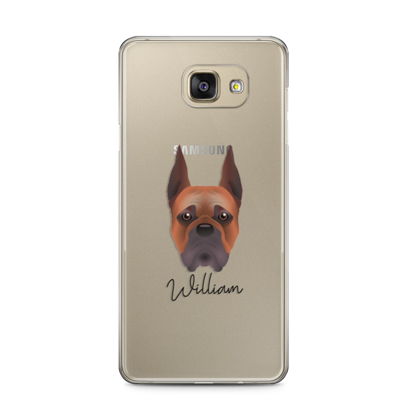 Boxer Personalised Samsung Galaxy A5 2016 Case on gold phone