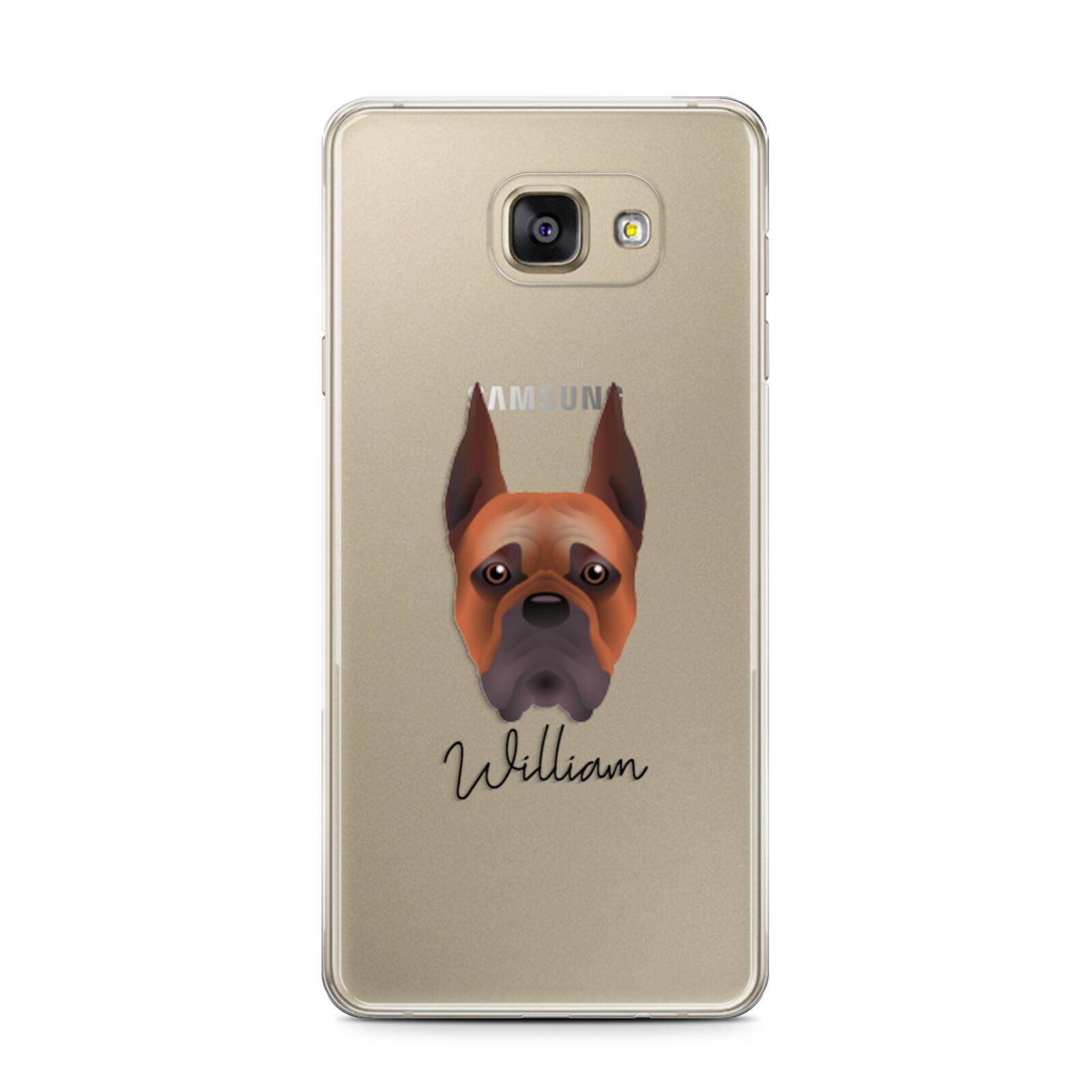 Boxer Personalised Samsung Galaxy A7 2016 Case on gold phone