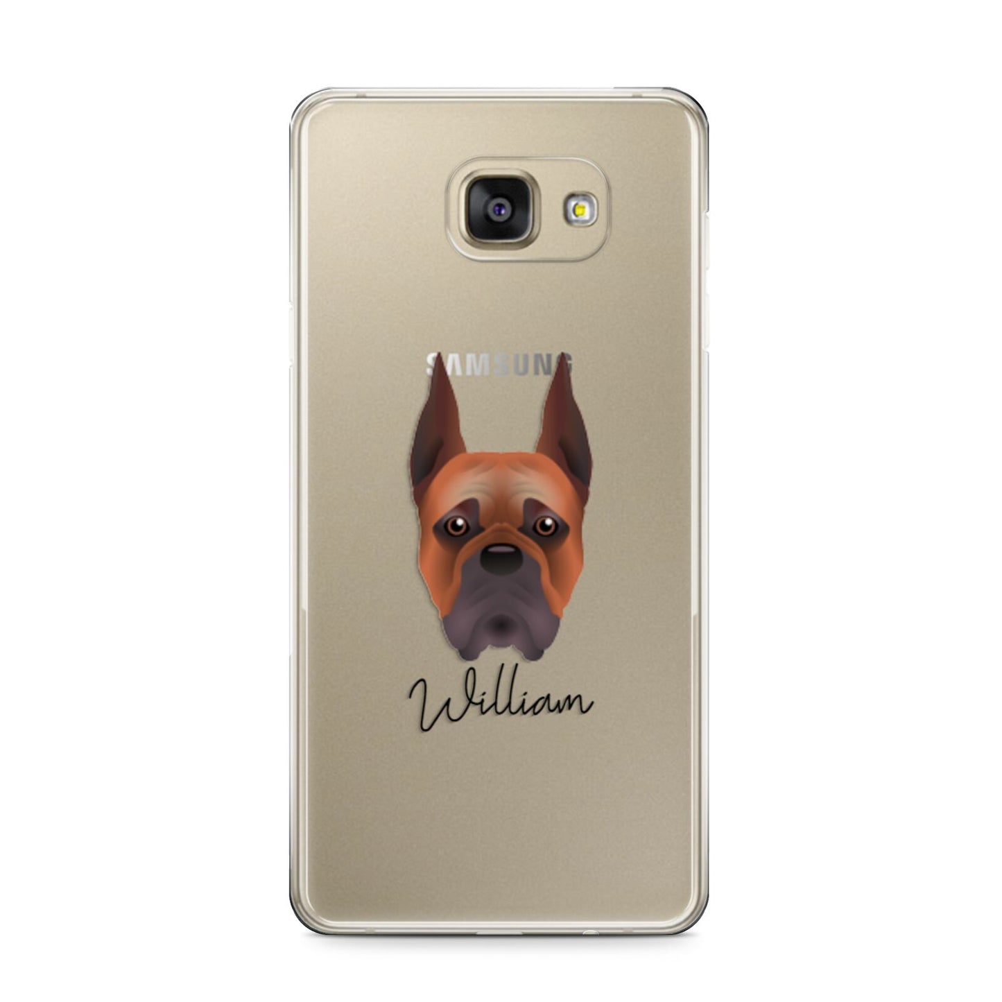 Boxer Personalised Samsung Galaxy A9 2016 Case on gold phone