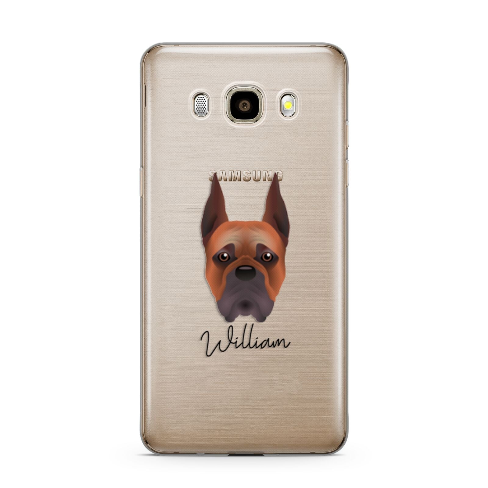 Boxer Personalised Samsung Galaxy J7 2016 Case on gold phone