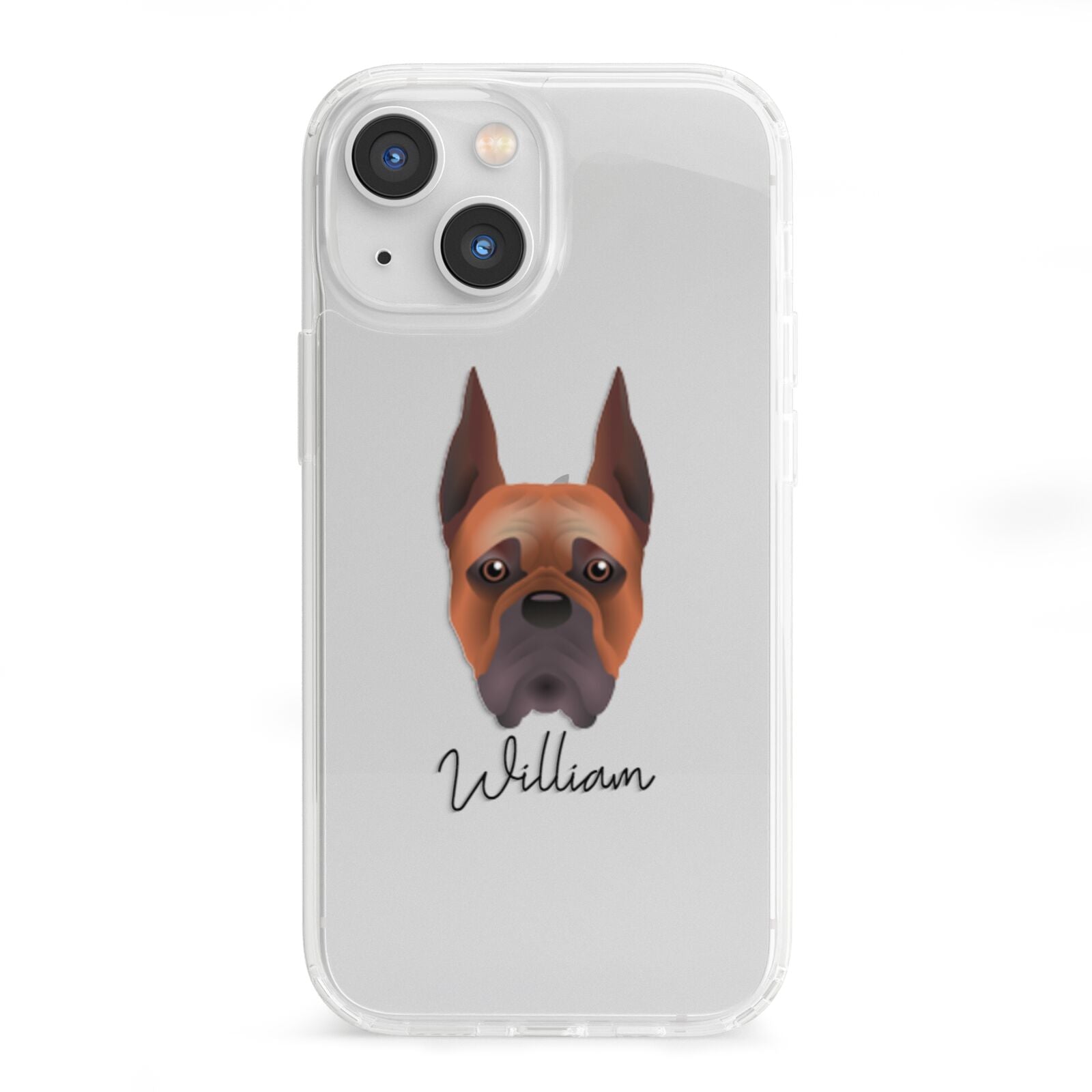 Boxer Personalised iPhone 13 Mini Clear Bumper Case