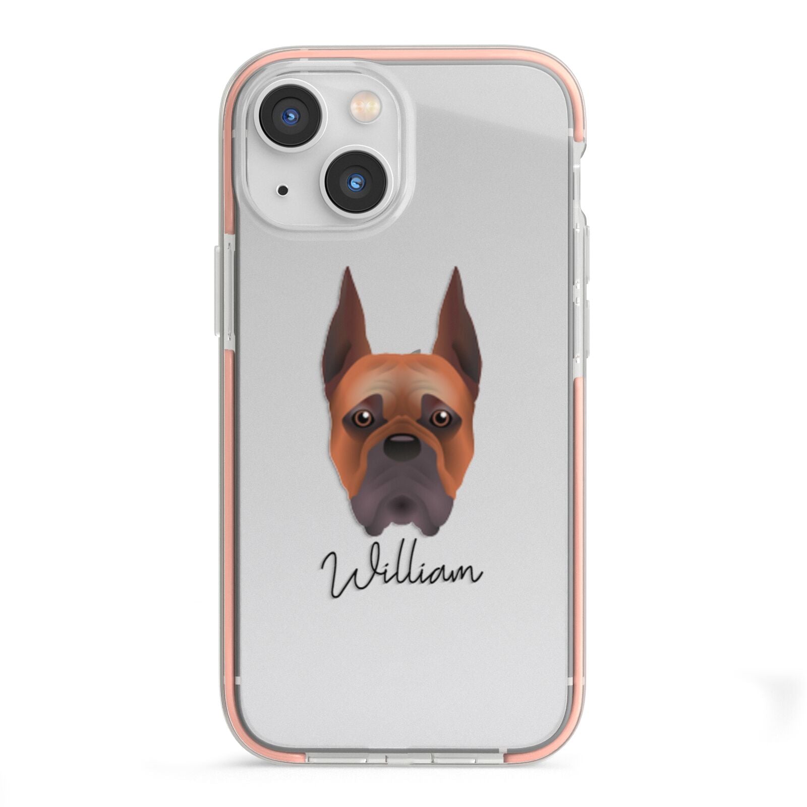 Boxer Personalised iPhone 13 Mini TPU Impact Case with Pink Edges