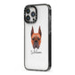 Boxer Personalised iPhone 13 Pro Max Black Impact Case Side Angle on Silver phone