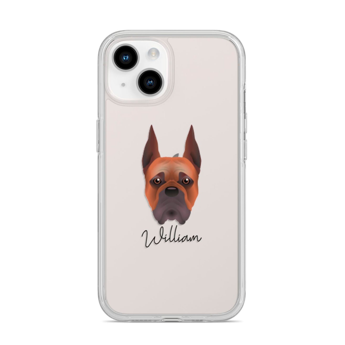 Boxer Personalised iPhone 14 Clear Tough Case Starlight