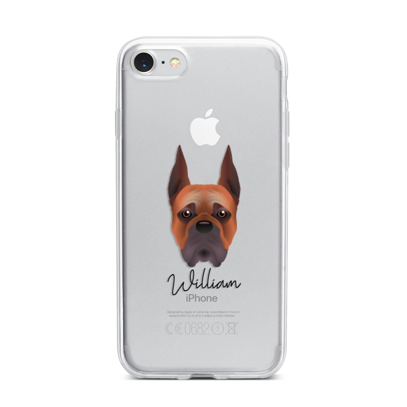 Boxer Personalised iPhone 7 Bumper Case on Silver iPhone