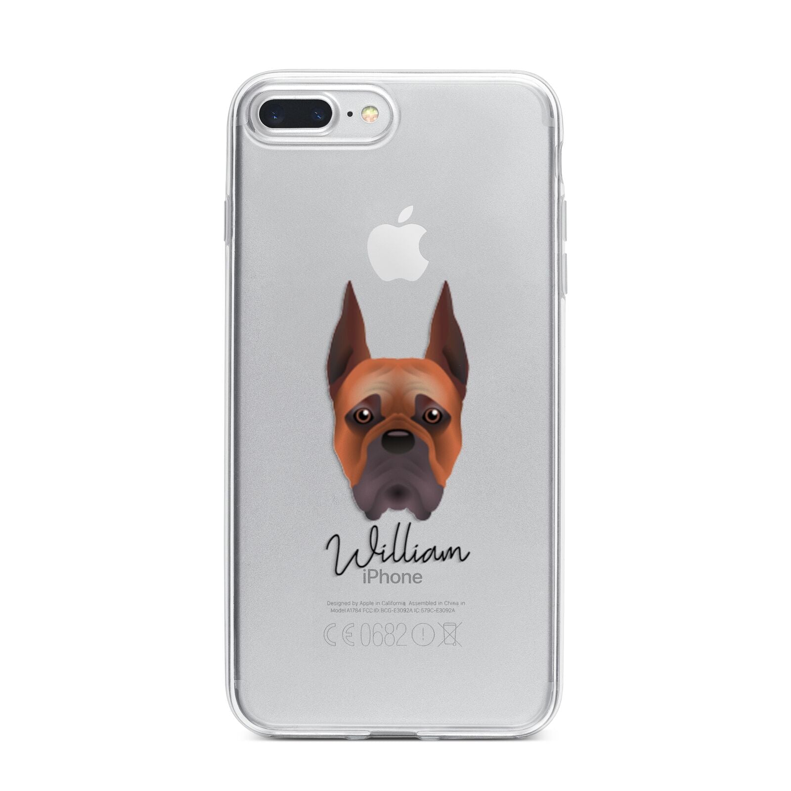 Boxer Personalised iPhone 7 Plus Bumper Case on Silver iPhone