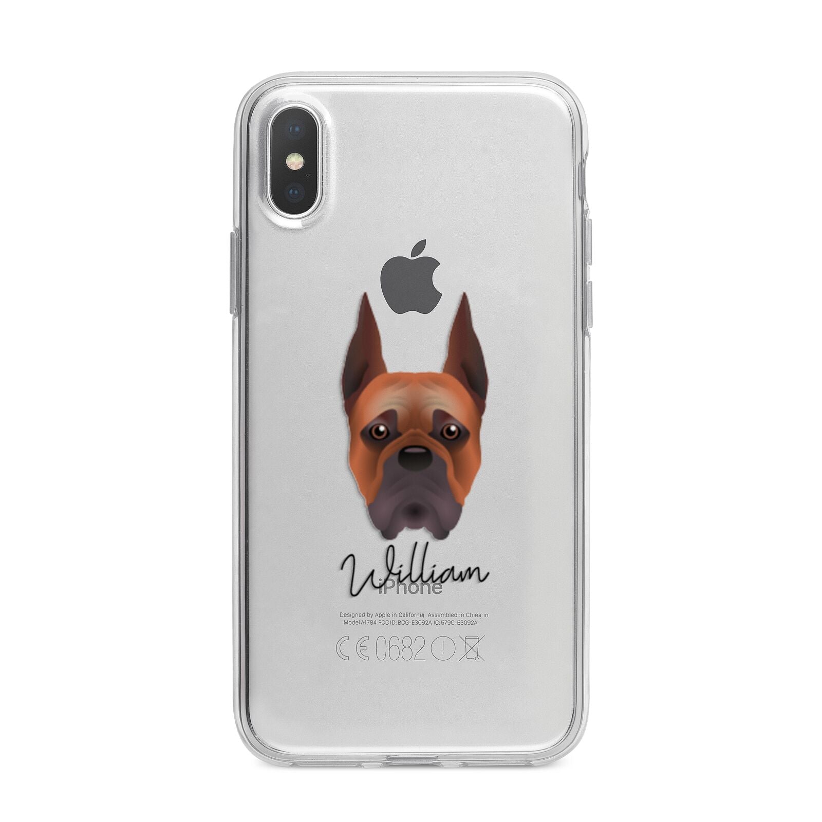 Boxer Personalised iPhone X Bumper Case on Silver iPhone Alternative Image 1