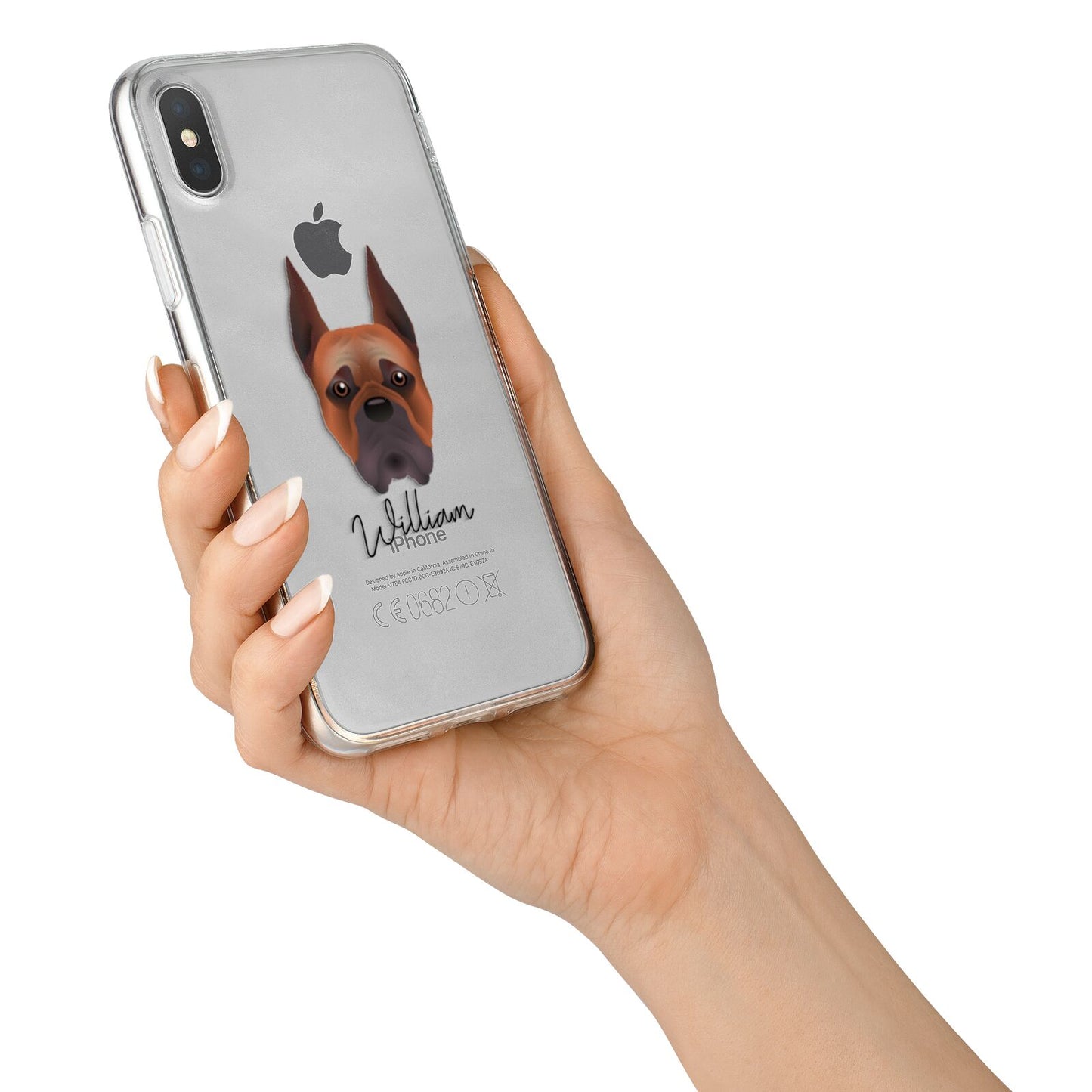 Boxer Personalised iPhone X Bumper Case on Silver iPhone Alternative Image 2