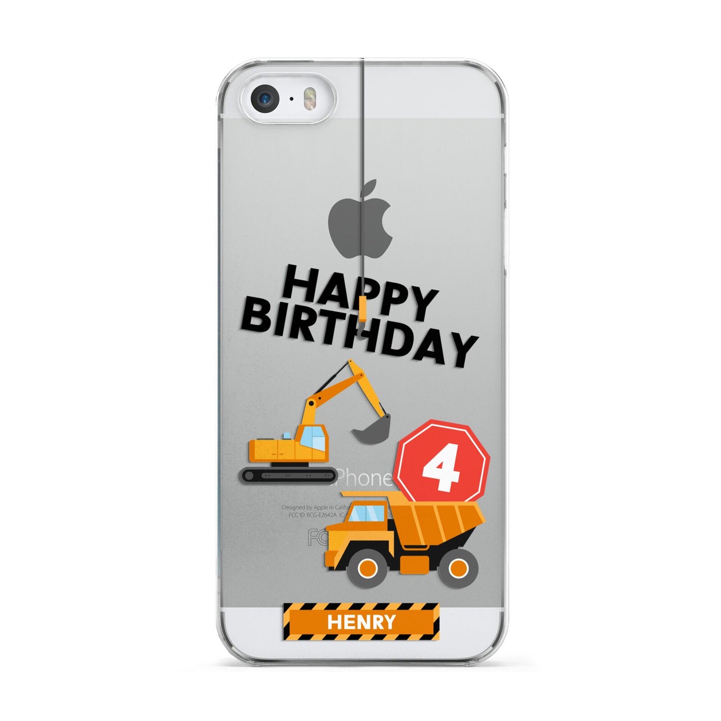 Boys Birthday Diggers Personalised Apple iPhone 5 Case