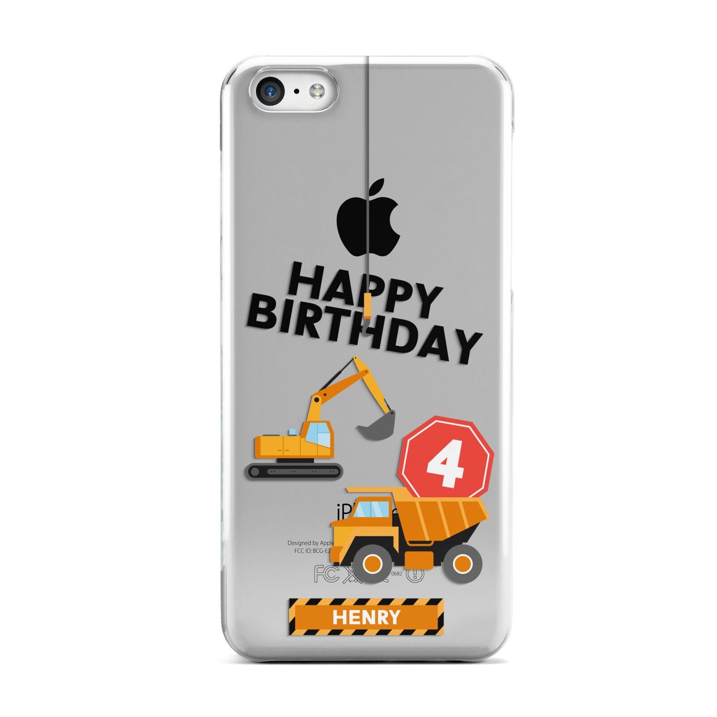Boys Birthday Diggers Personalised Apple iPhone 5c Case