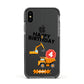 Boys Birthday Diggers Personalised Apple iPhone Xs Impact Case Black Edge on Black Phone
