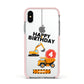 Boys Birthday Diggers Personalised Apple iPhone Xs Impact Case Pink Edge on Silver Phone