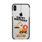 Boys Birthday Diggers Personalised Apple iPhone Xs Max Impact Case Black Edge on Silver Phone