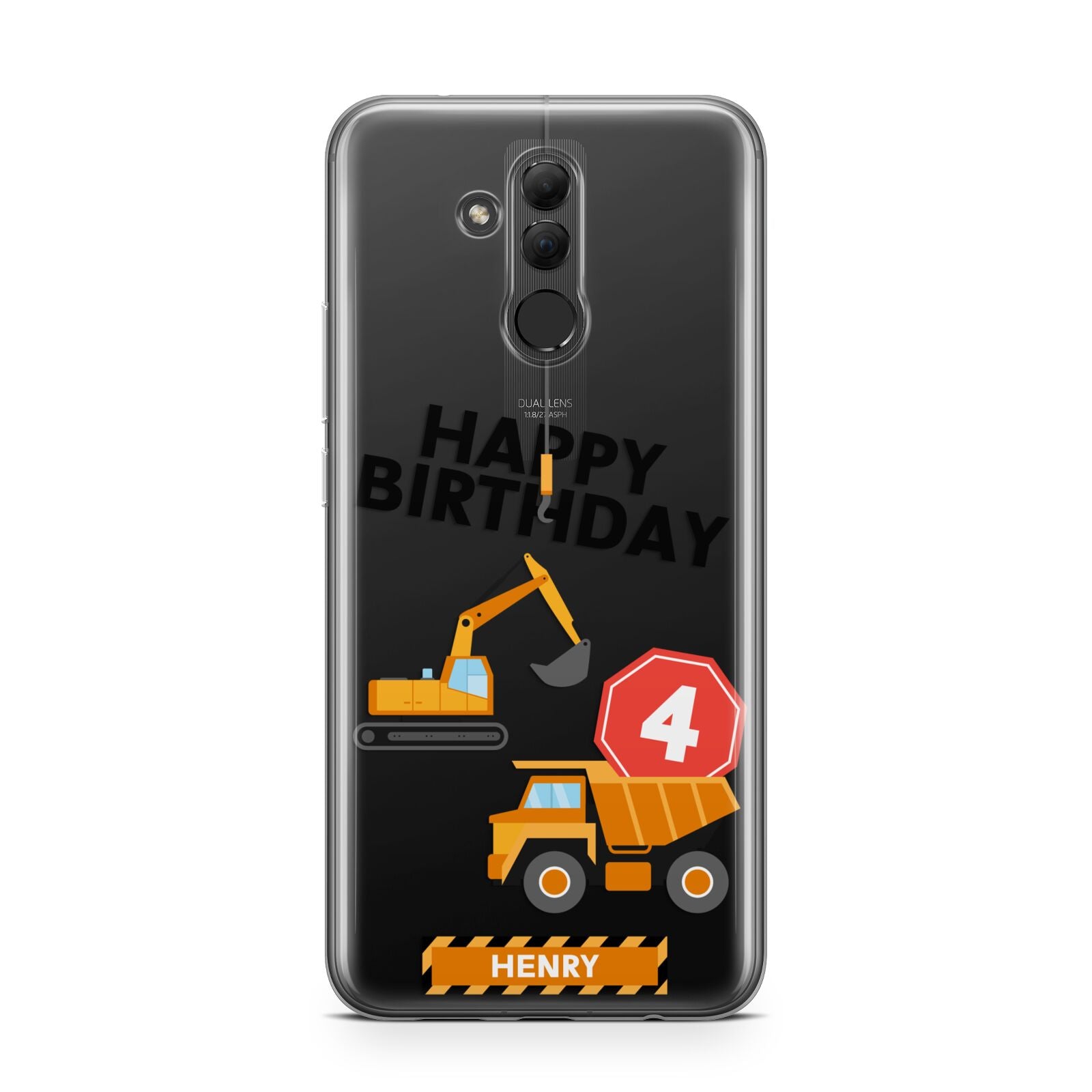 Boys Birthday Diggers Personalised Huawei Mate 20 Lite