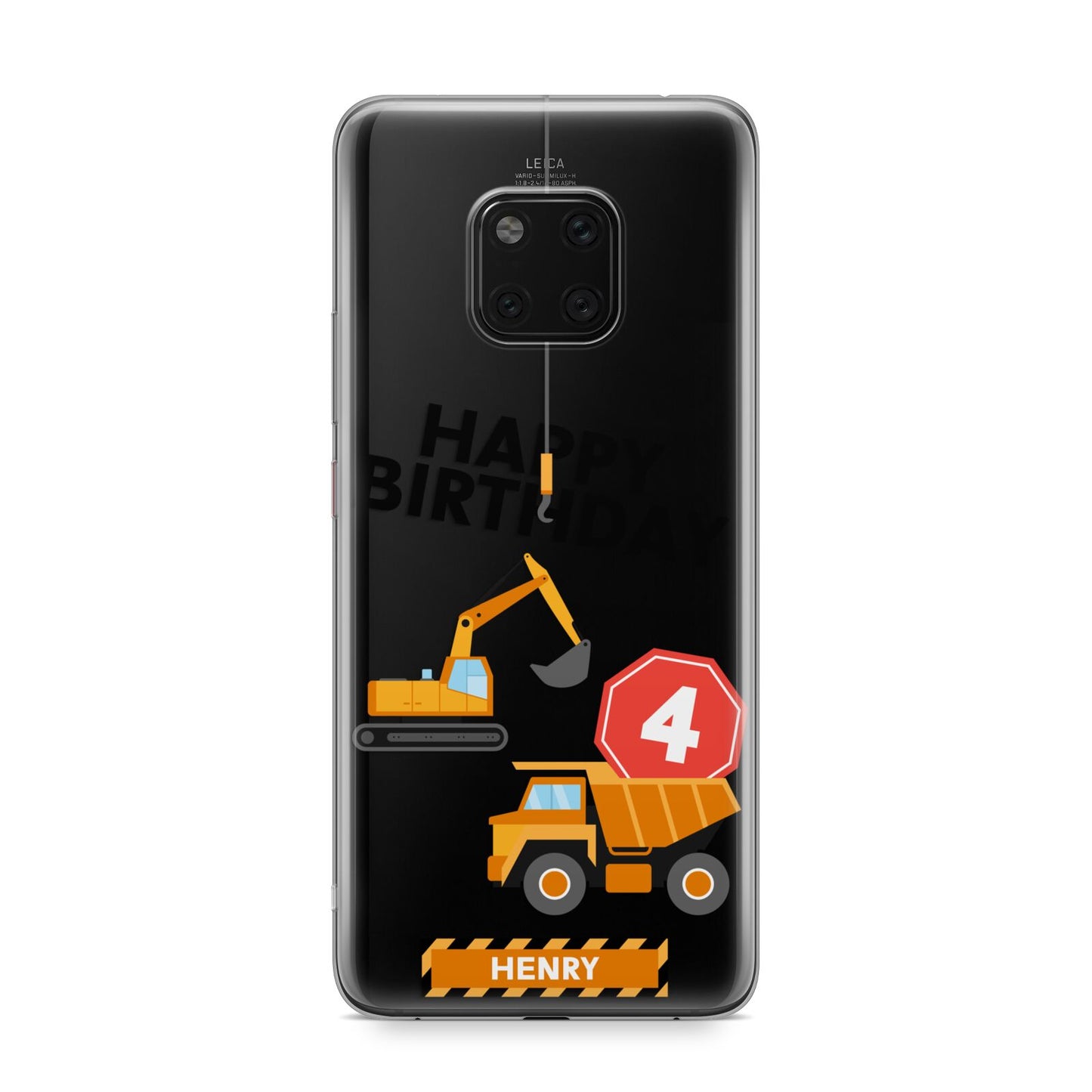 Boys Birthday Diggers Personalised Huawei Mate 20 Pro Phone Case