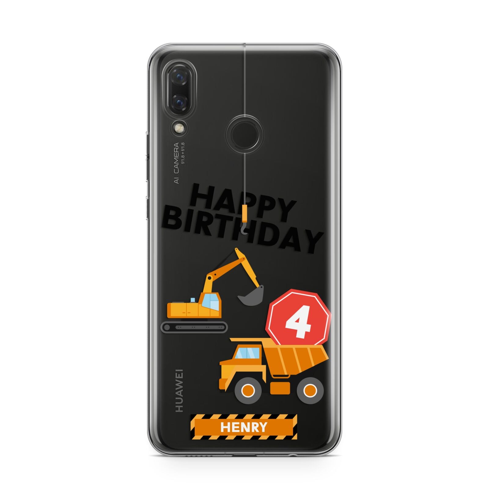 Boys Birthday Diggers Personalised Huawei Nova 3 Phone Case