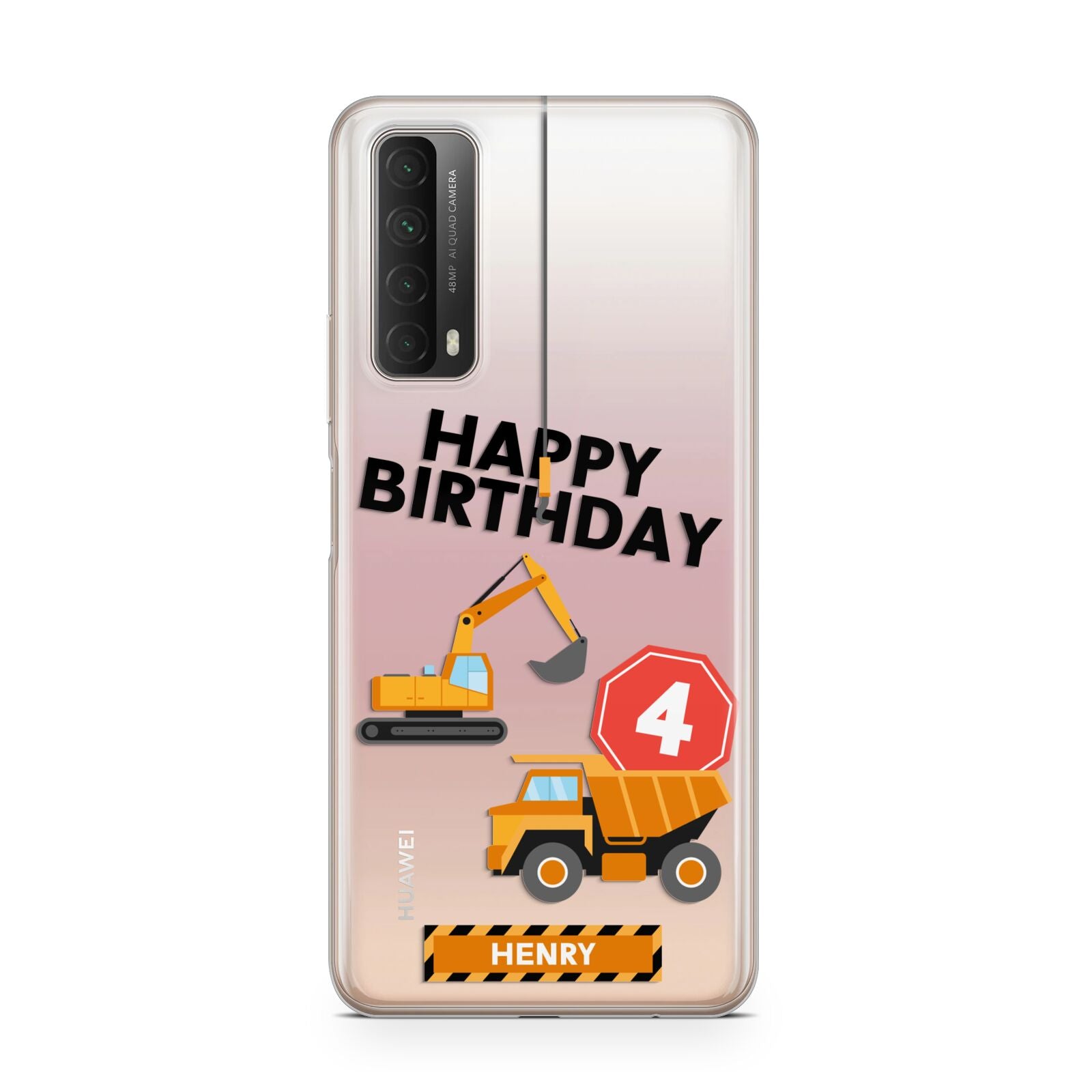 Boys Birthday Diggers Personalised Huawei P Smart 2021