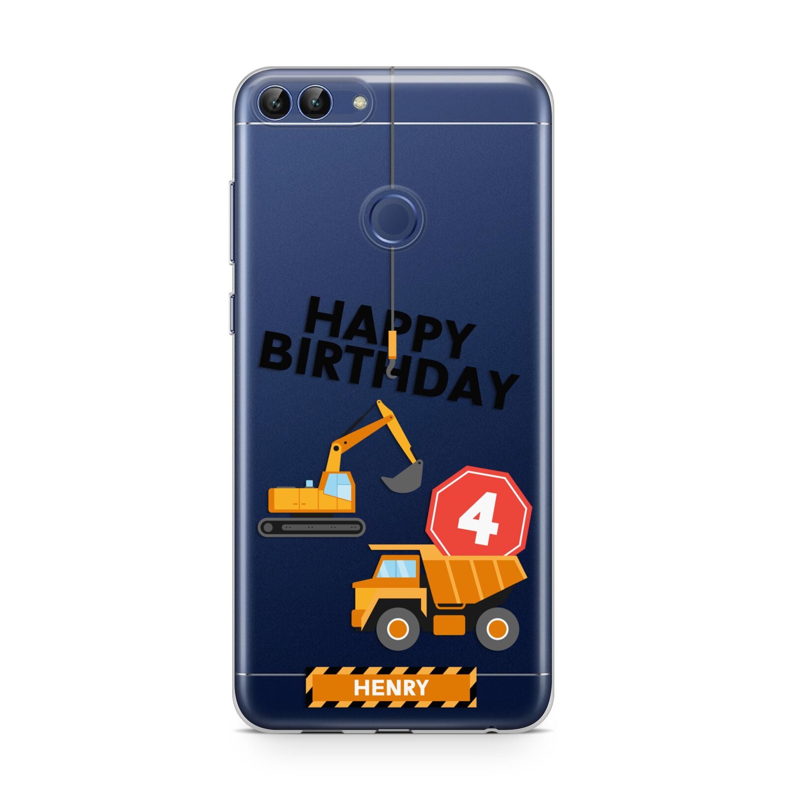 Boys Birthday Diggers Personalised Huawei P Smart Case
