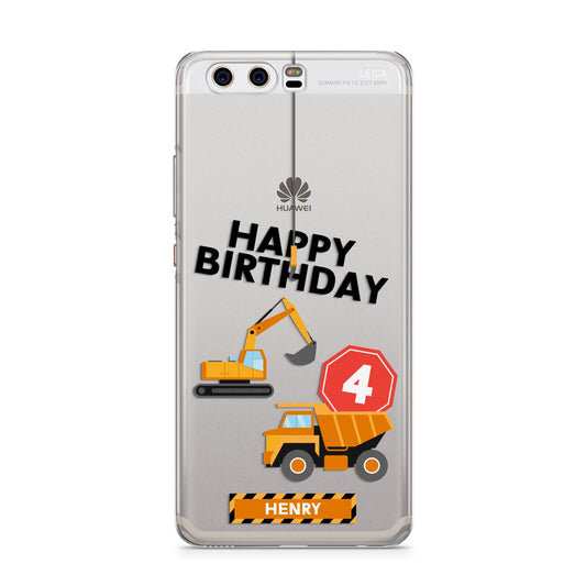 Boys Birthday Diggers Personalised Huawei P10 Phone Case
