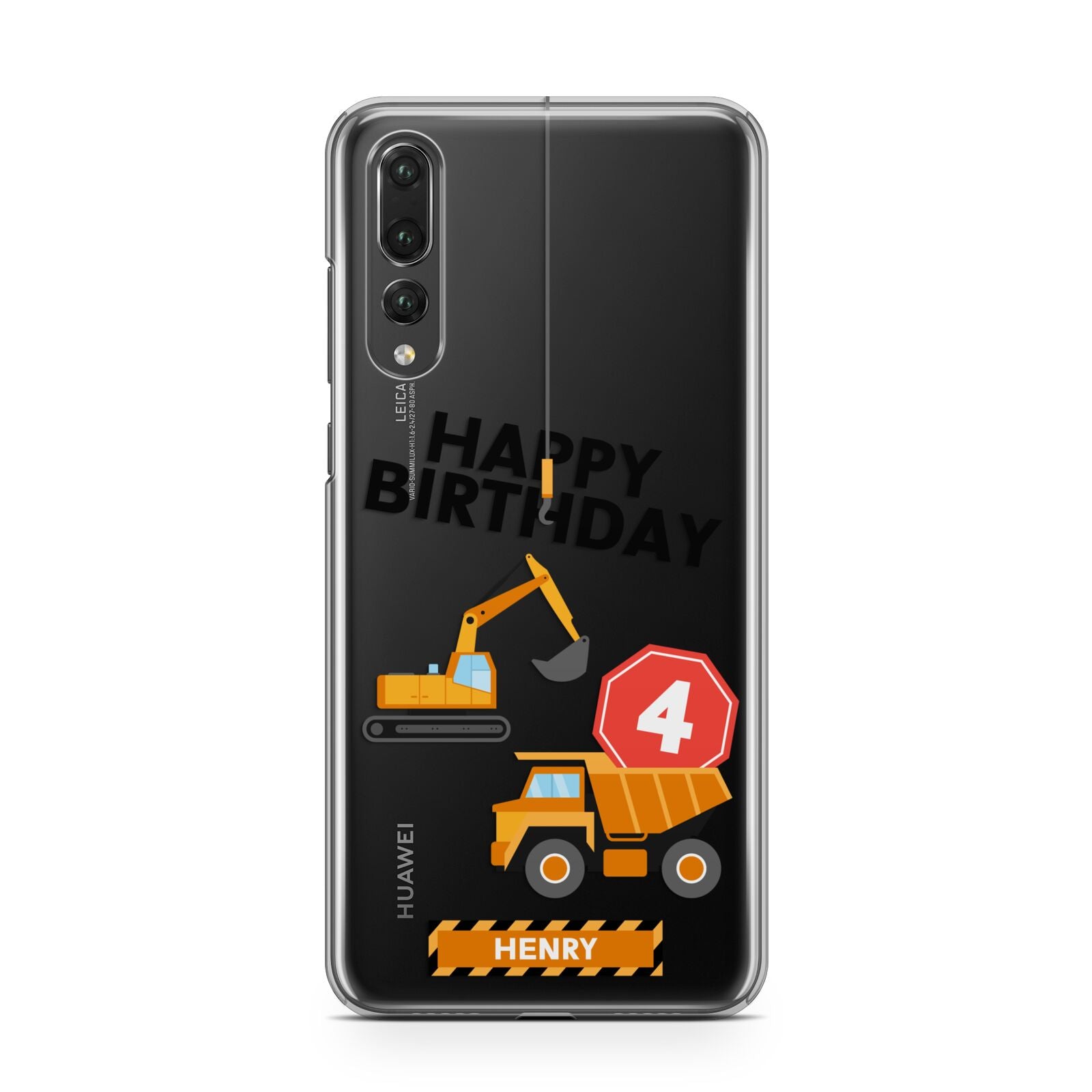 Boys Birthday Diggers Personalised Huawei P20 Pro Phone Case