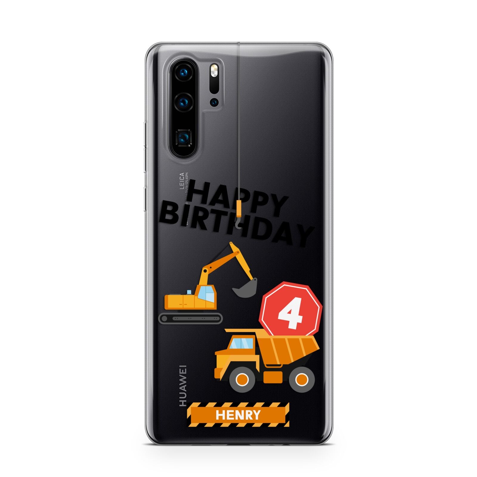 Boys Birthday Diggers Personalised Huawei P30 Pro Phone Case