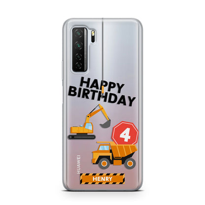 Boys Birthday Diggers Personalised Huawei P40 Lite 5G Phone Case