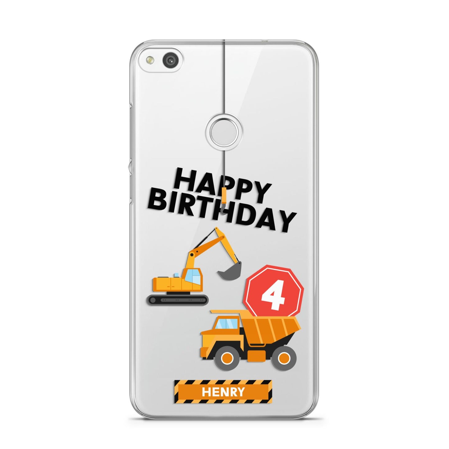 Boys Birthday Diggers Personalised Huawei P8 Lite Case