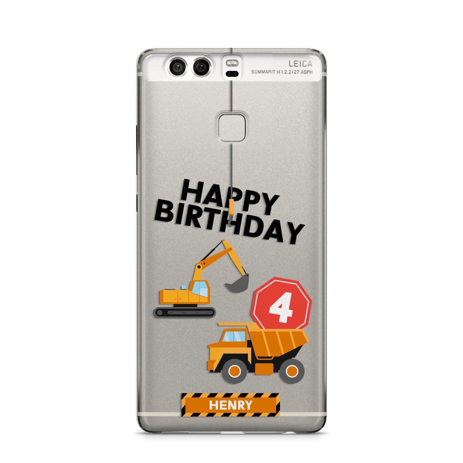 Boys Birthday Diggers Personalised Huawei P9 Case