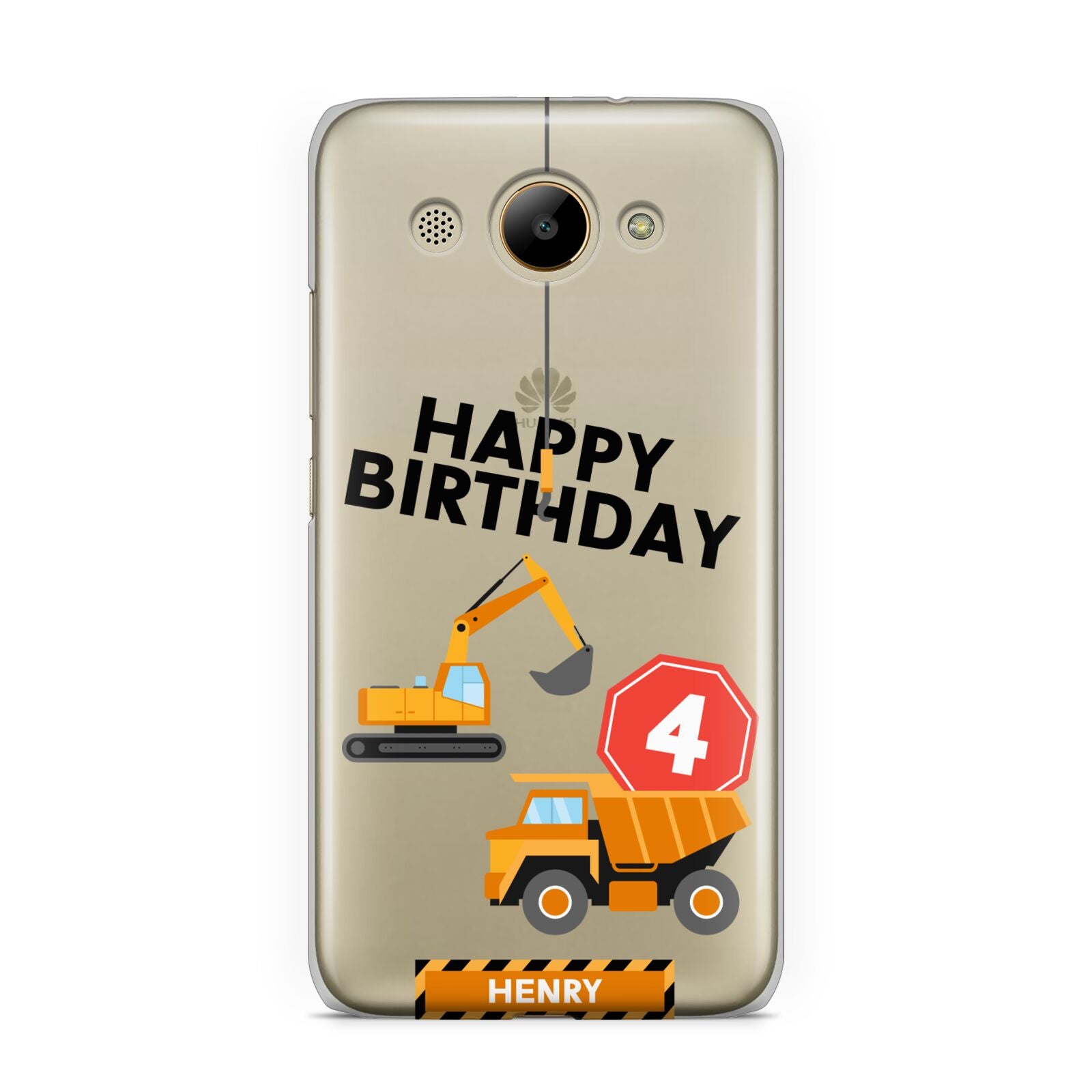 Boys Birthday Diggers Personalised Huawei Y3 2017