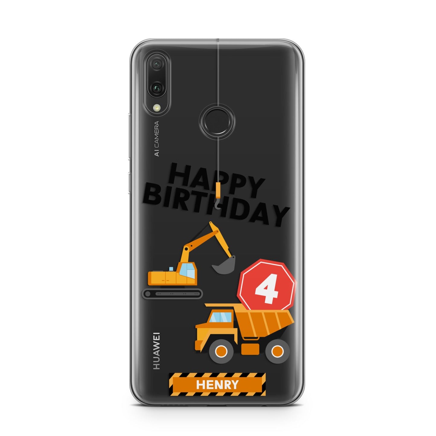 Boys Birthday Diggers Personalised Huawei Y9 2019