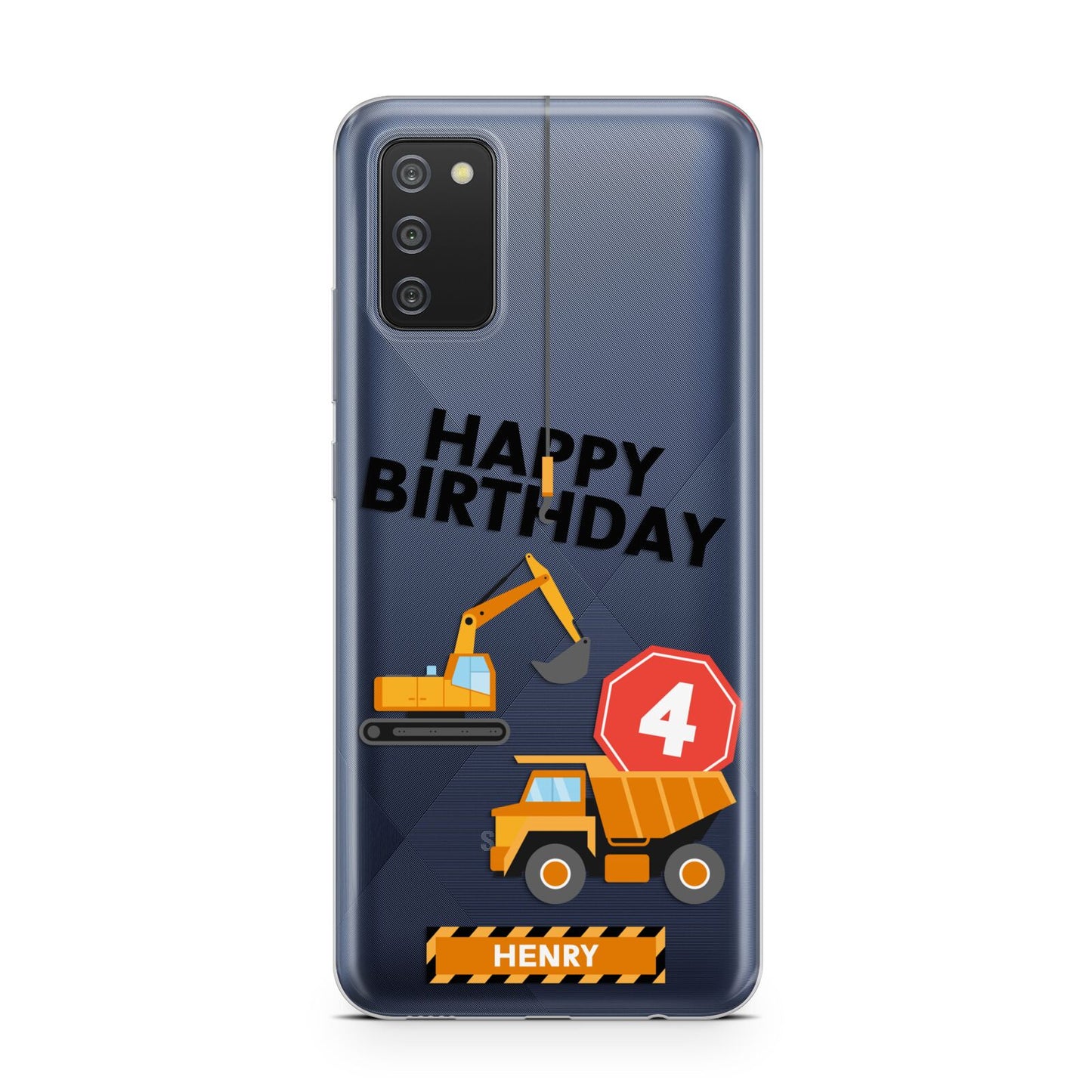 Boys Birthday Diggers Personalised Samsung A02s Case