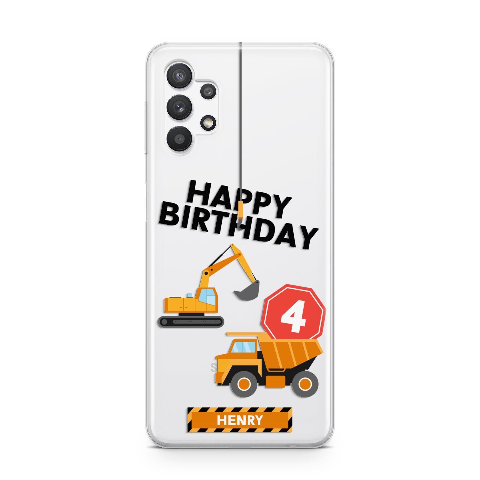 Boys Birthday Diggers Personalised Samsung A32 5G Case