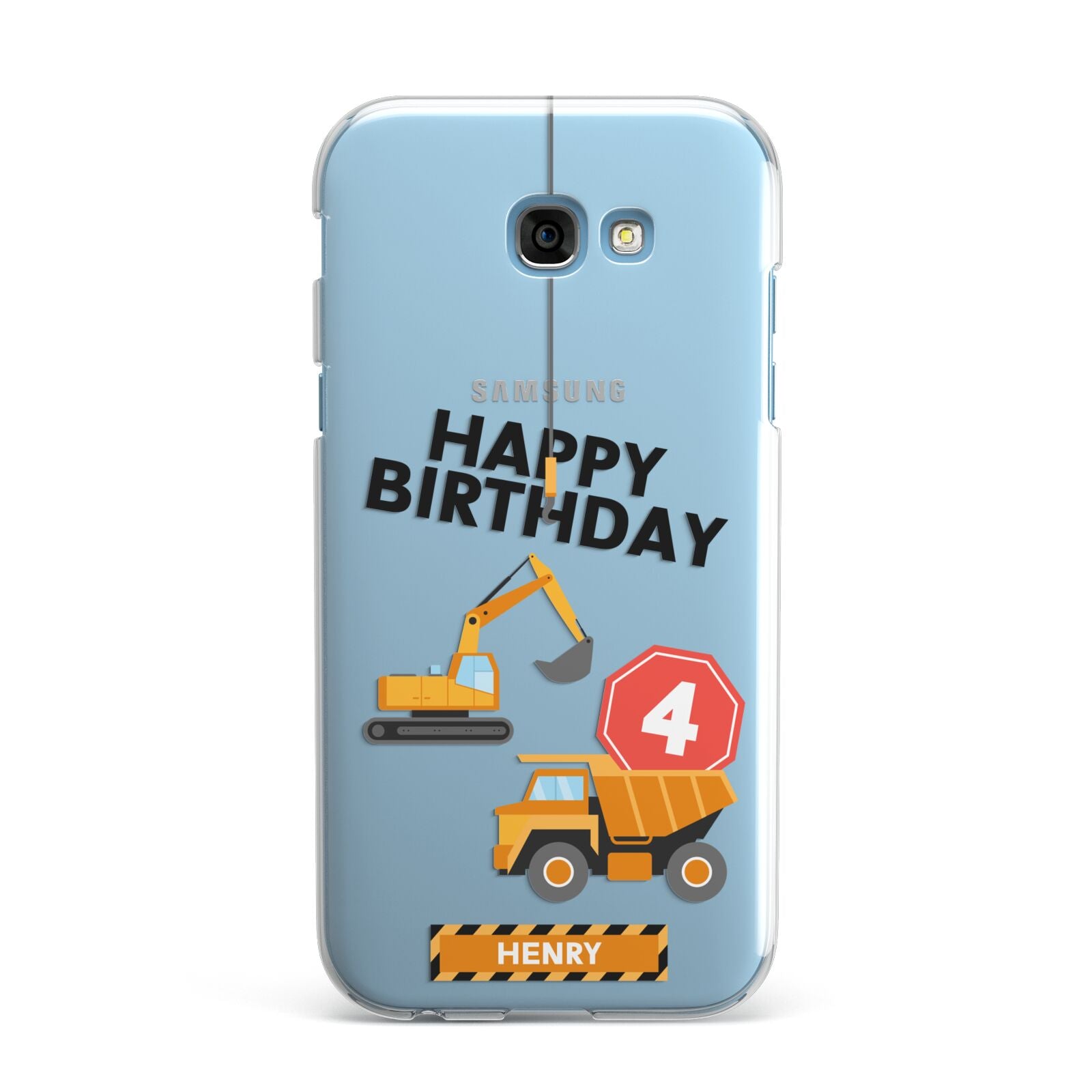 Boys Birthday Diggers Personalised Samsung Galaxy A7 2017 Case
