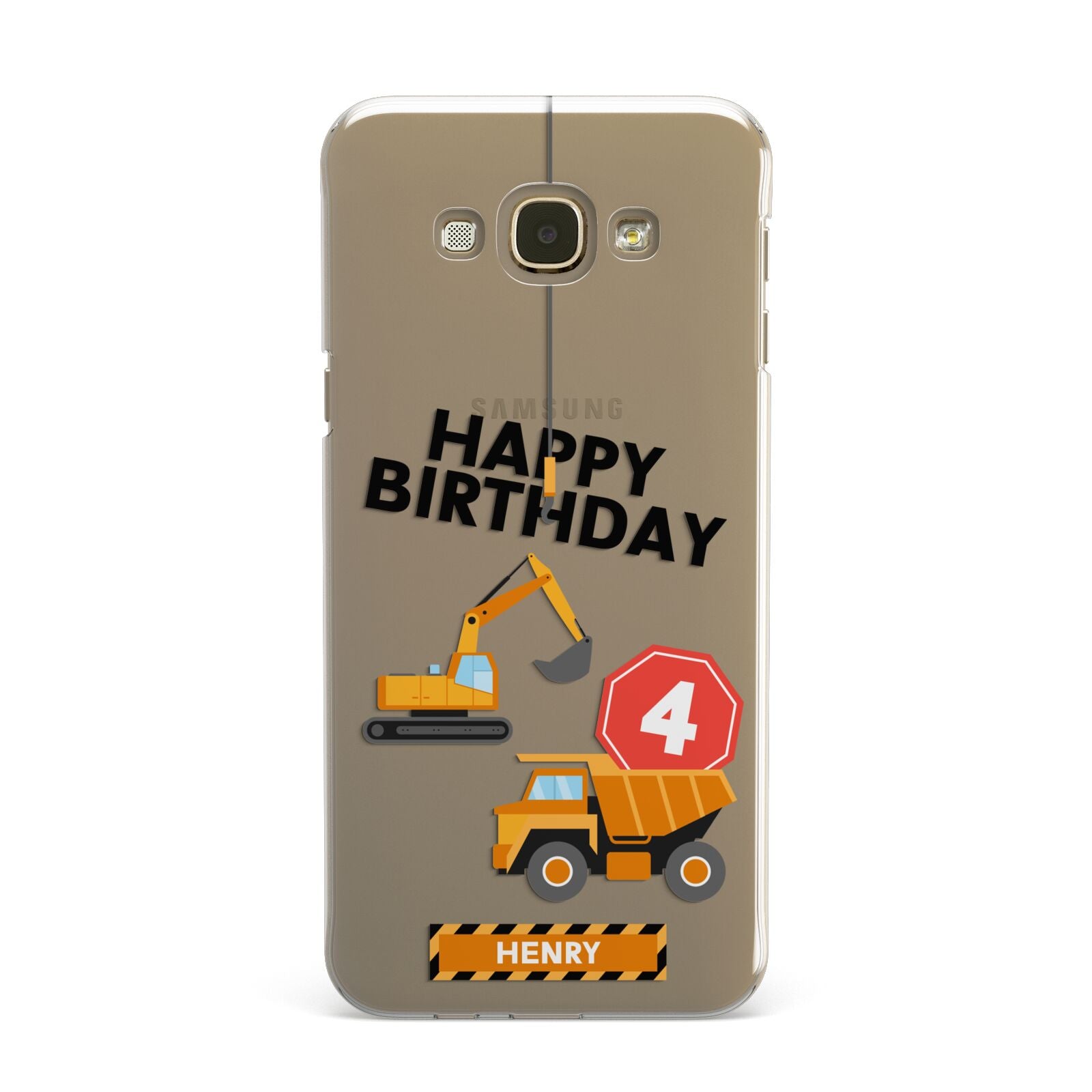 Boys Birthday Diggers Personalised Samsung Galaxy A8 Case