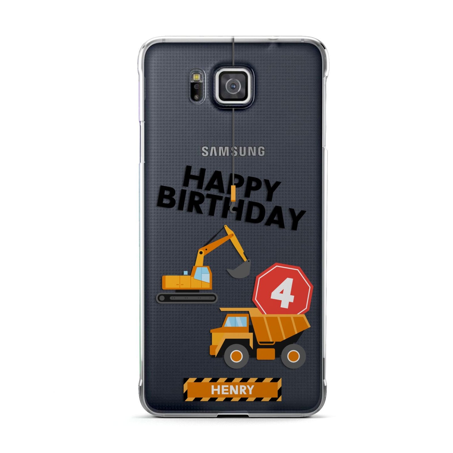 Boys Birthday Diggers Personalised Samsung Galaxy Alpha Case