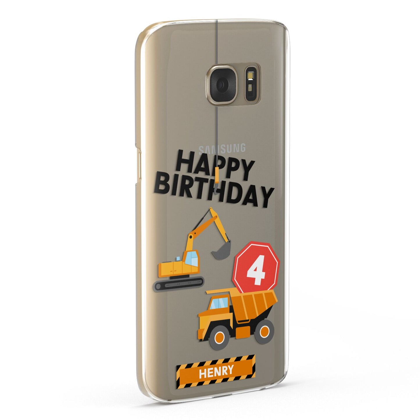 Boys Birthday Diggers Personalised Samsung Galaxy Case Fourty Five Degrees