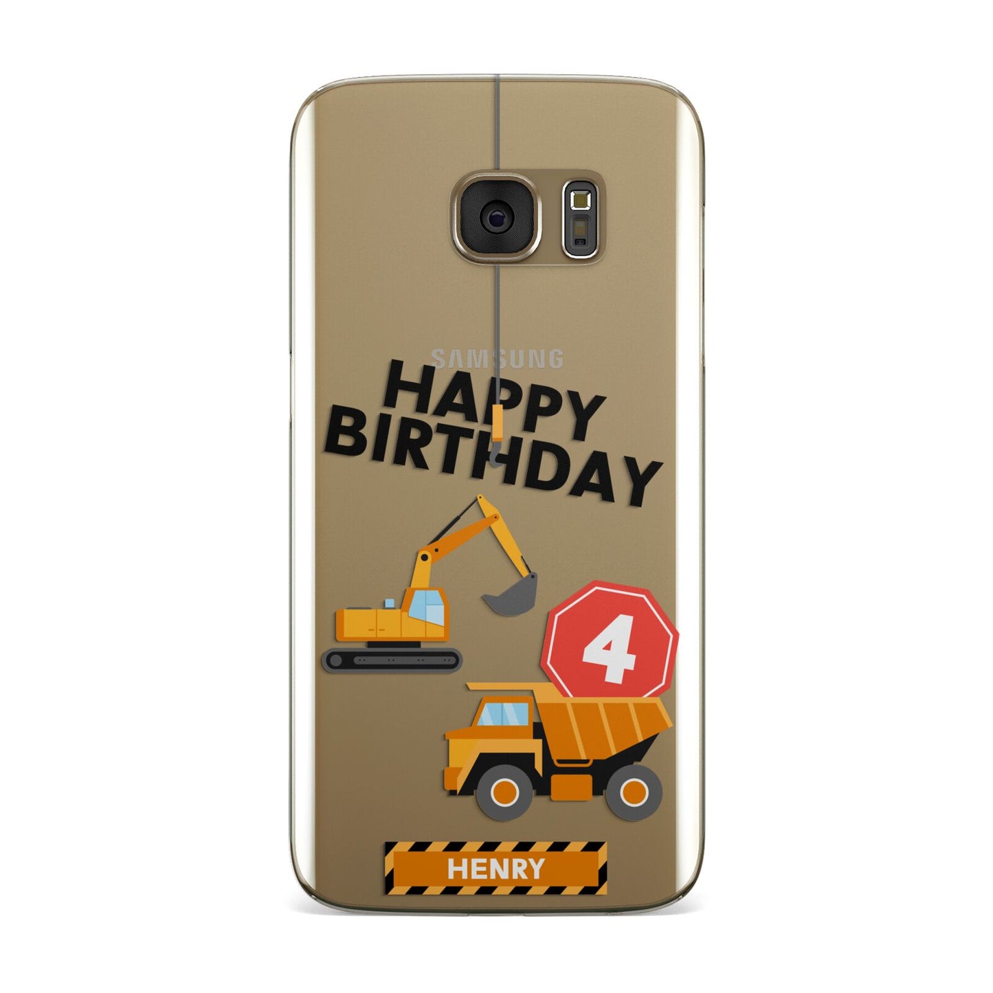 Boys Birthday Diggers Personalised Samsung Galaxy Case