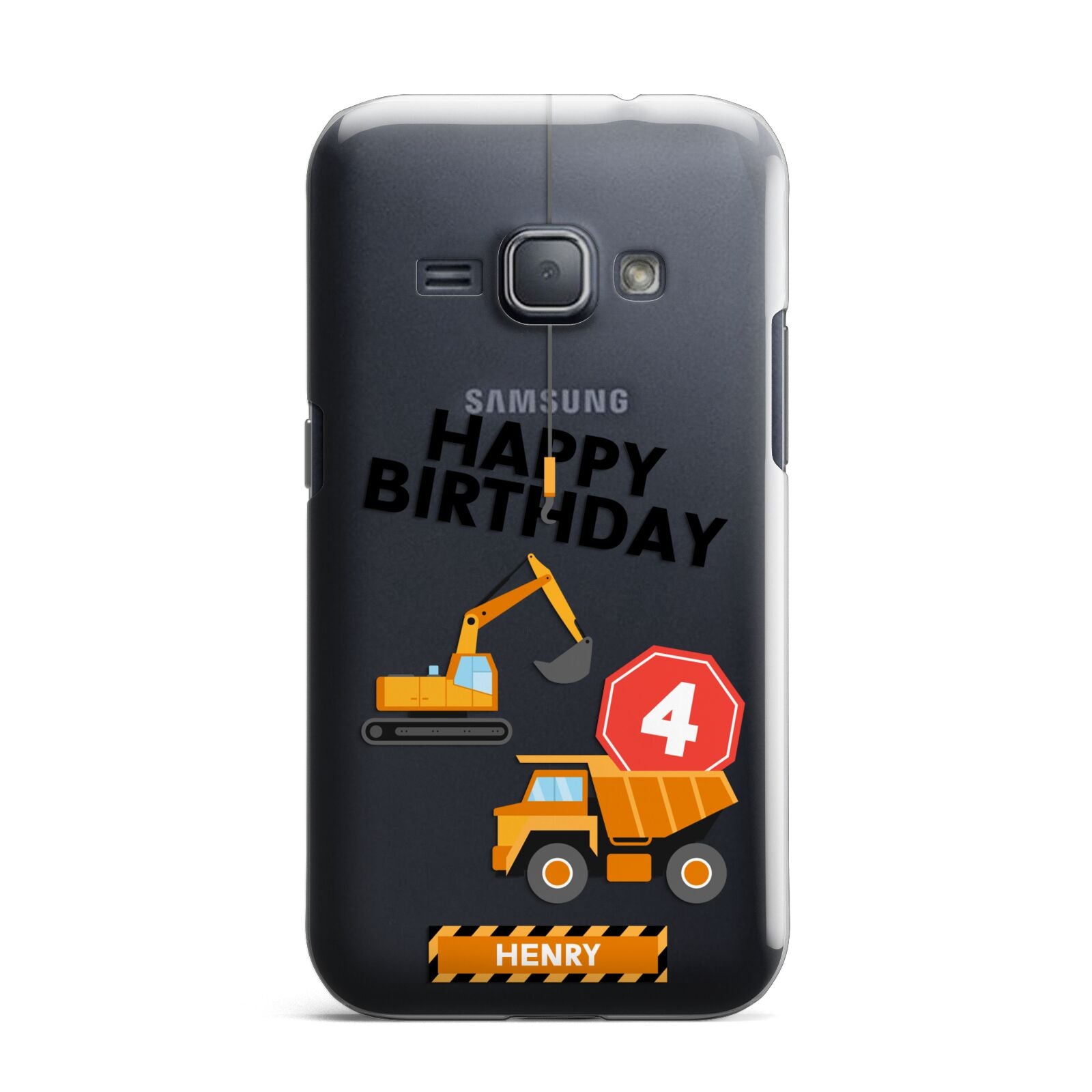 Boys Birthday Diggers Personalised Samsung Galaxy J1 2016 Case