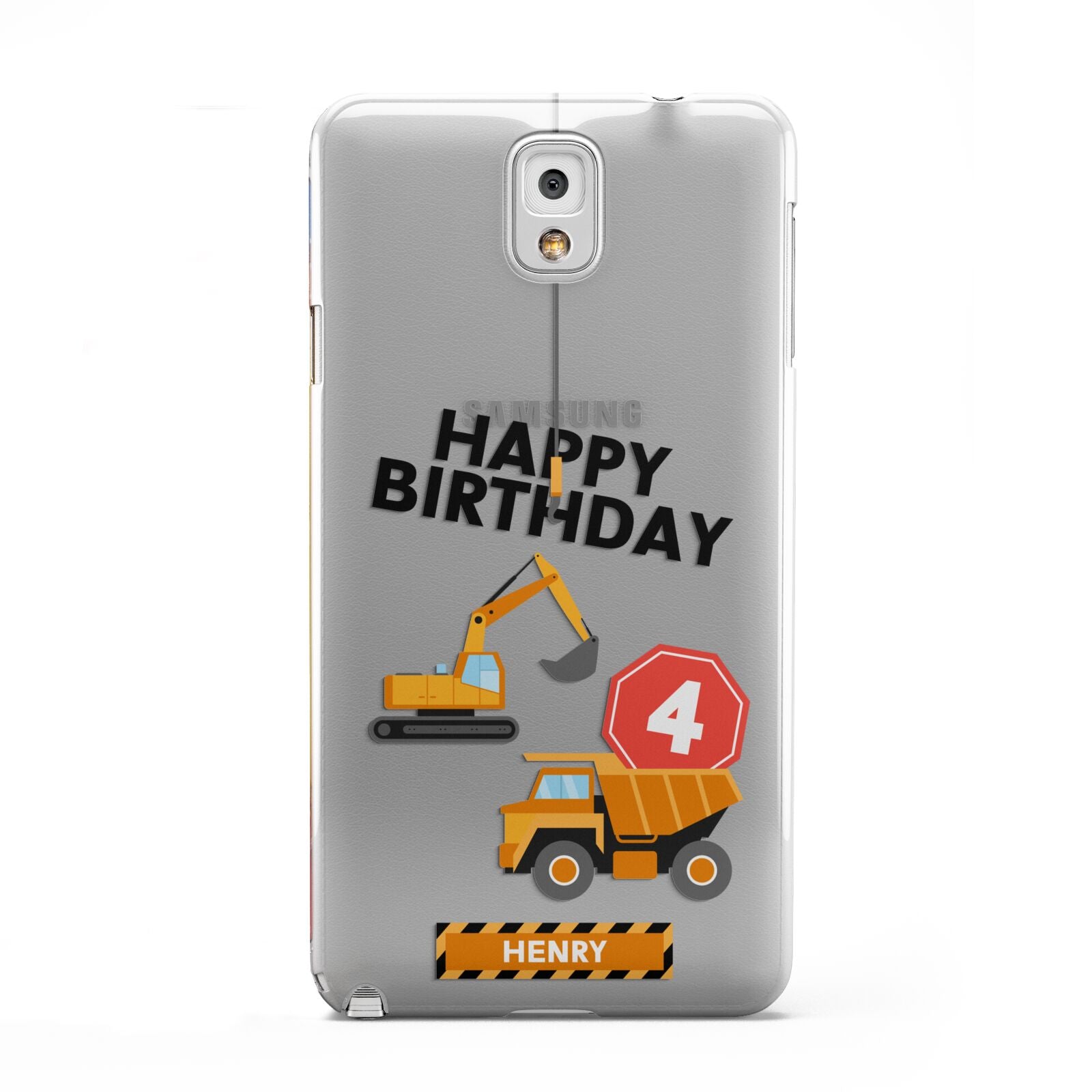 Boys Birthday Diggers Personalised Samsung Galaxy Note 3 Case