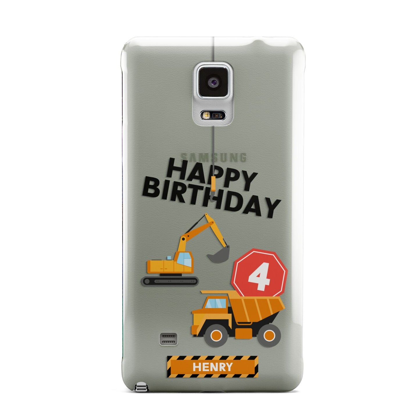 Boys Birthday Diggers Personalised Samsung Galaxy Note 4 Case