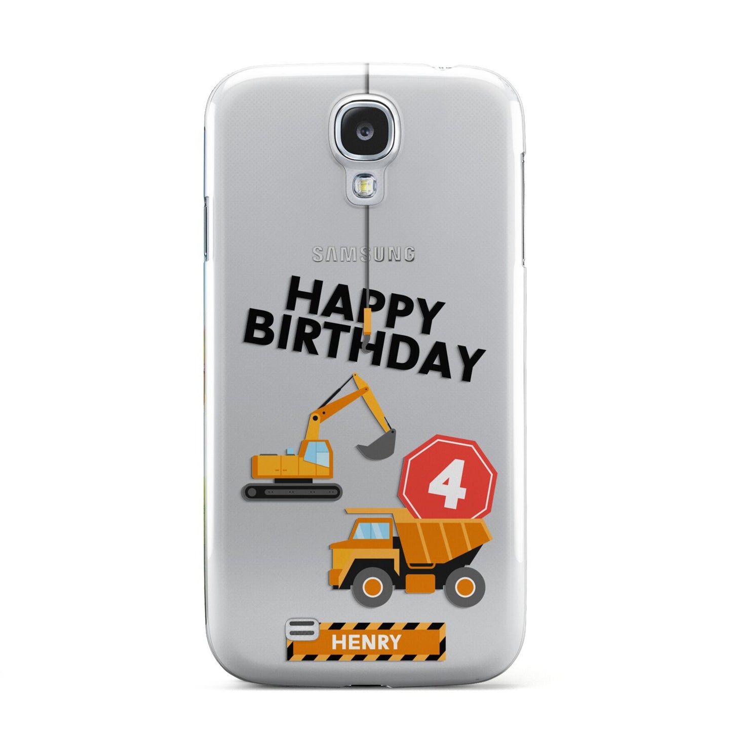 Boys Birthday Diggers Personalised Samsung Galaxy S4 Case