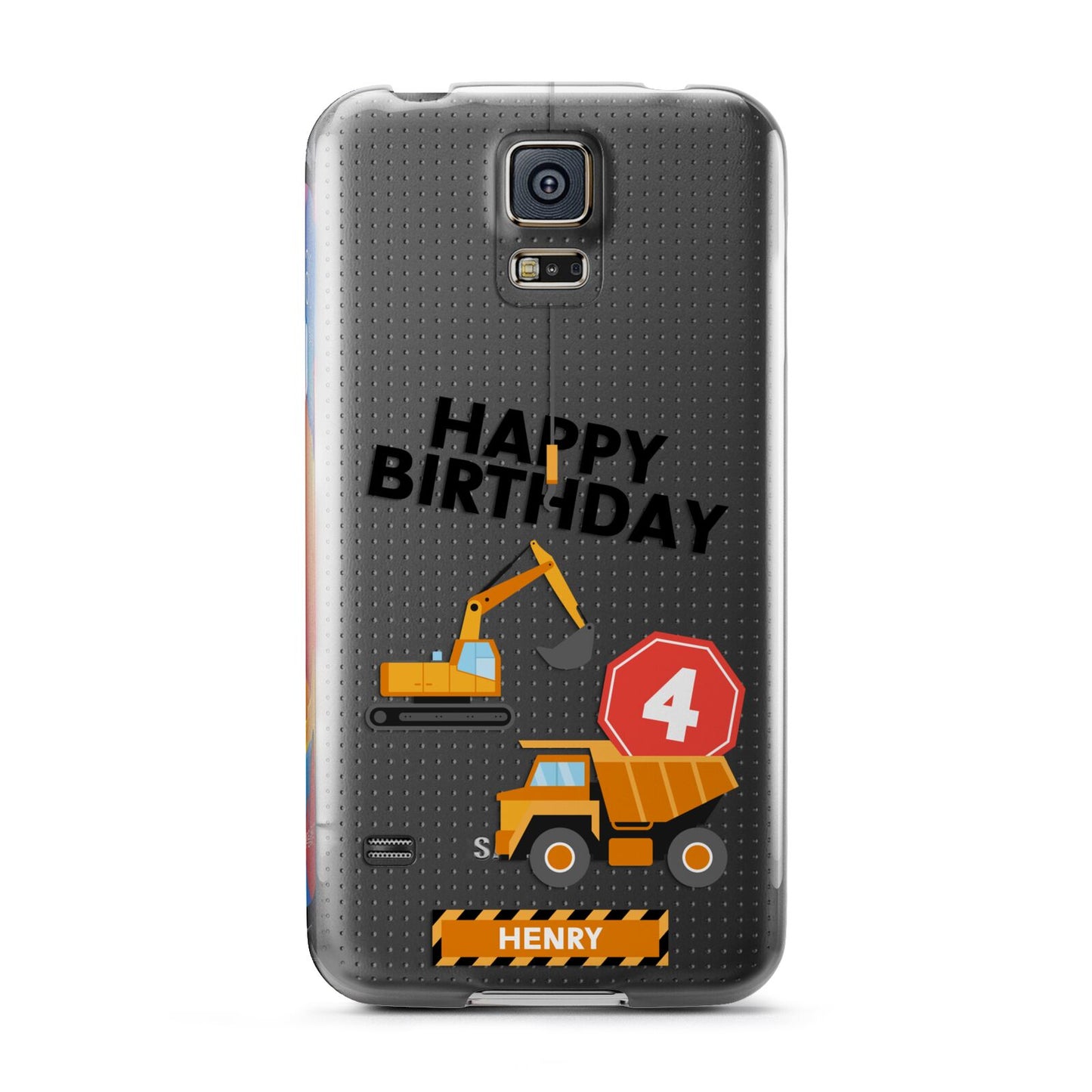 Boys Birthday Diggers Personalised Samsung Galaxy S5 Case