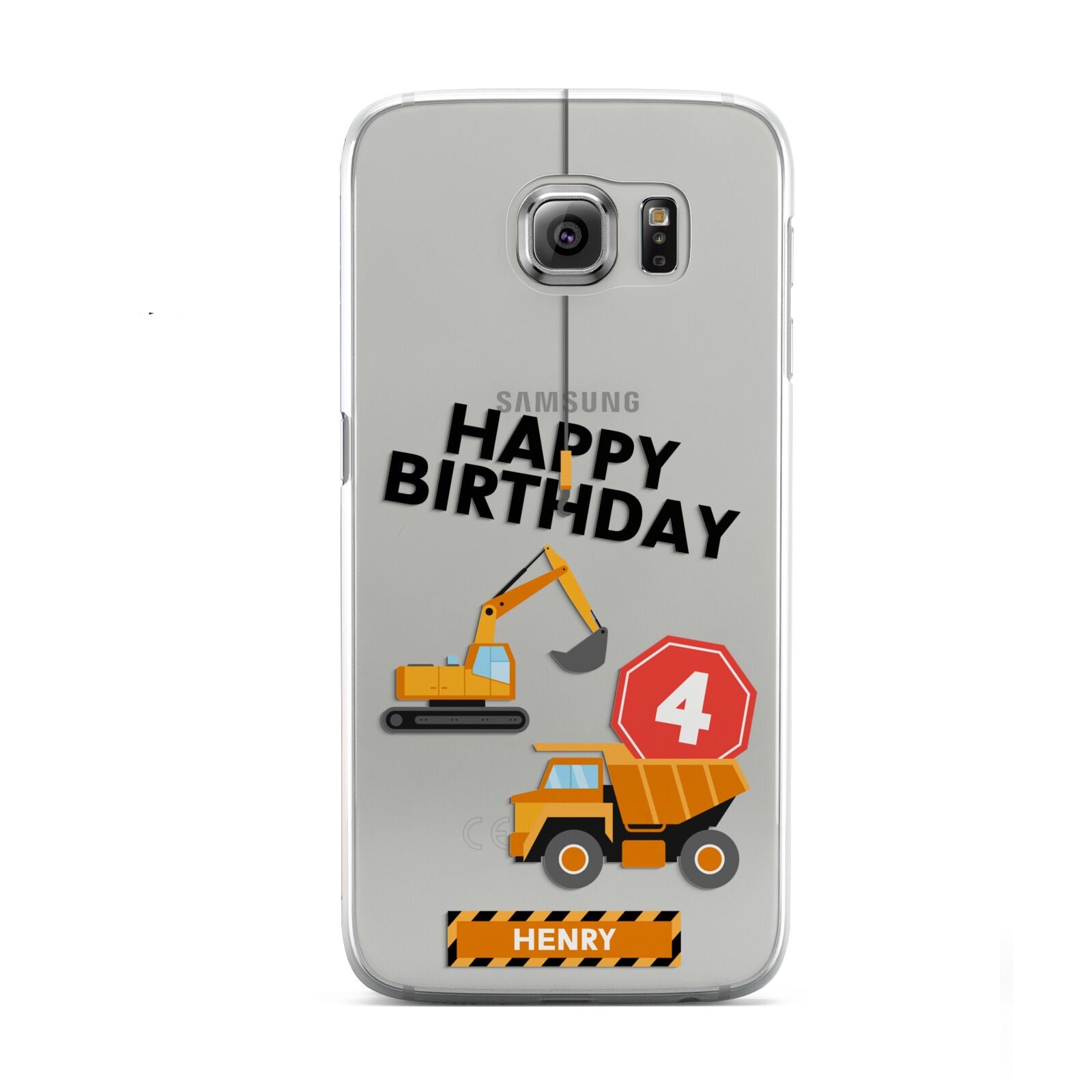Boys Birthday Diggers Personalised Samsung Galaxy S6 Case