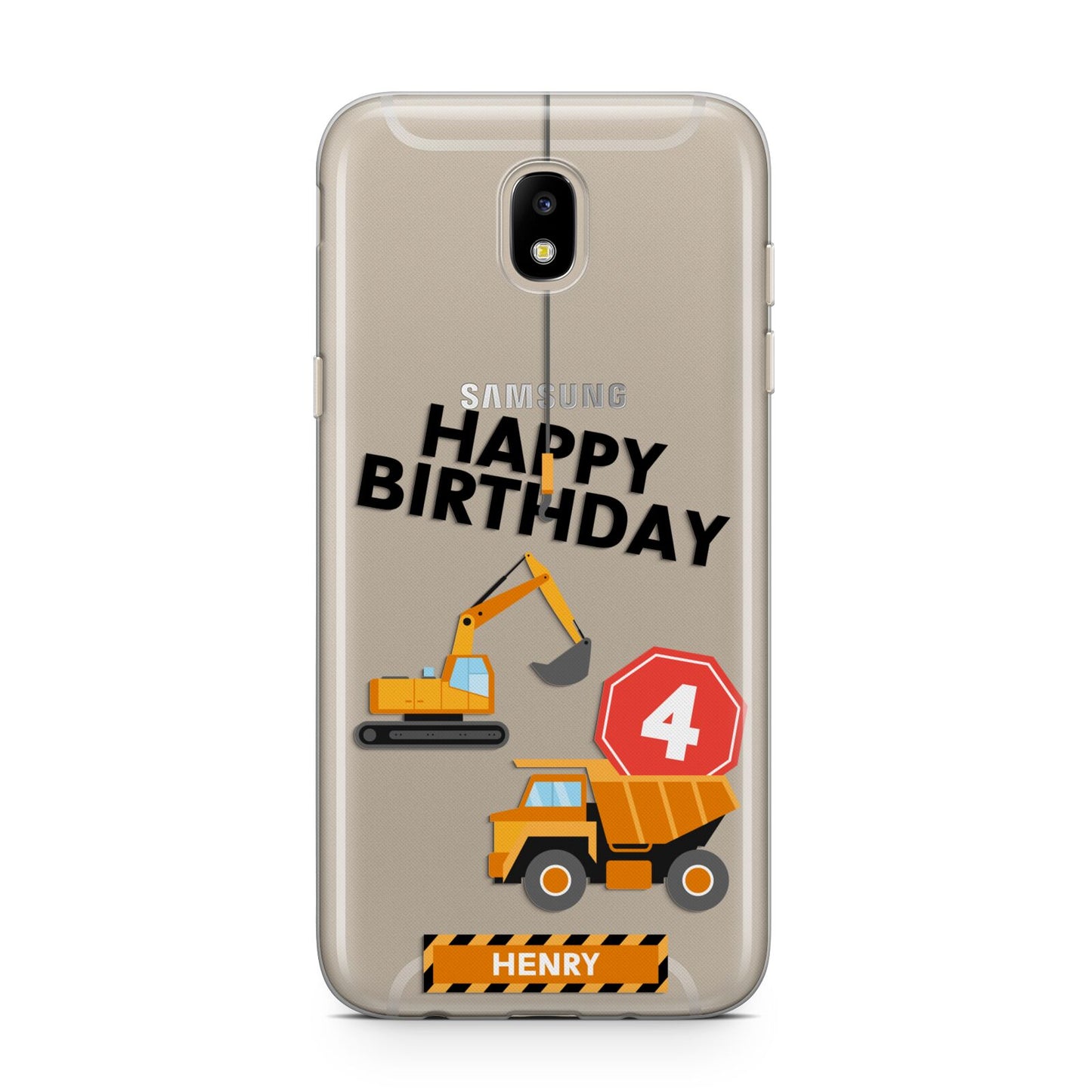 Boys Birthday Diggers Personalised Samsung J5 2017 Case