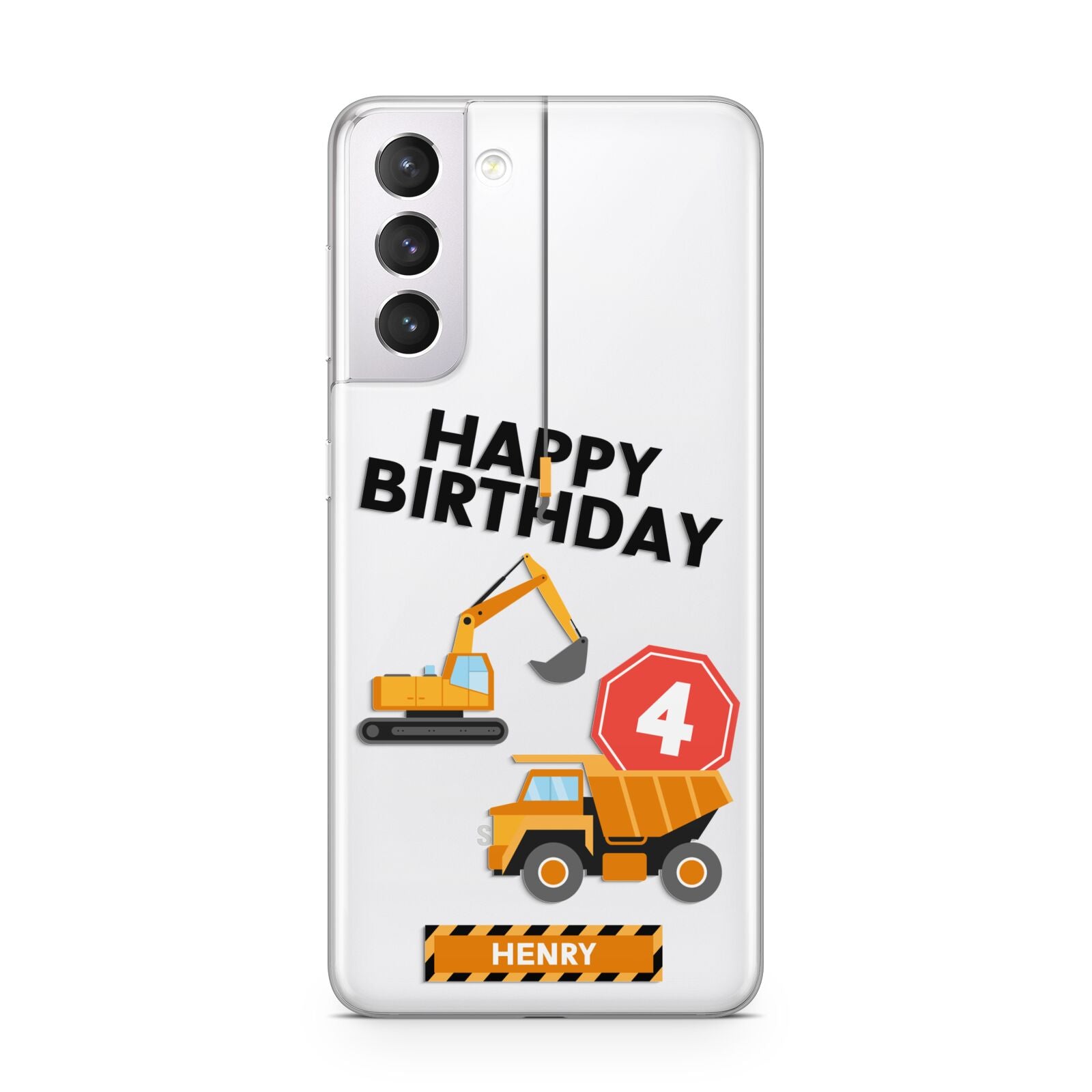 Boys Birthday Diggers Personalised Samsung S21 Case