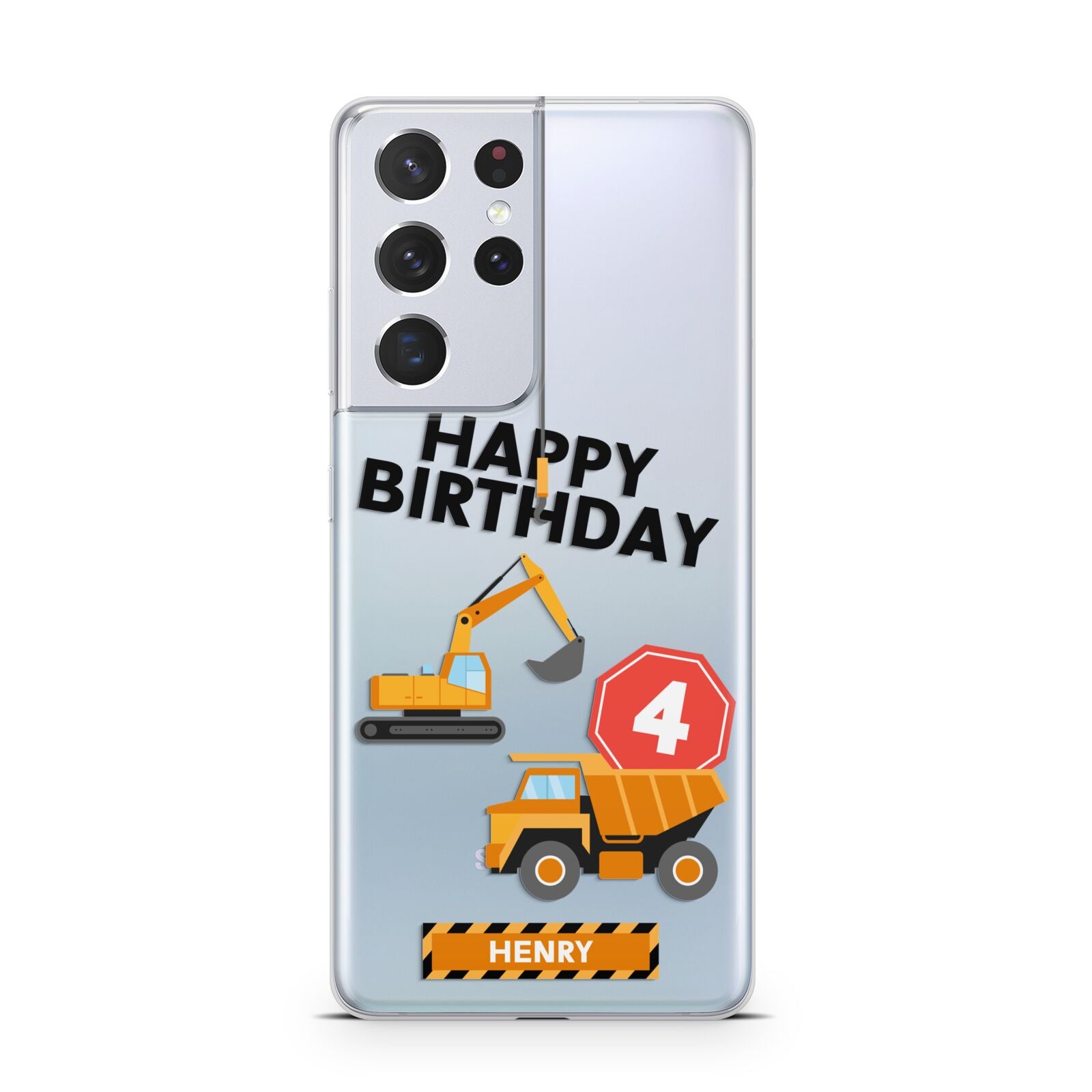 Boys Birthday Diggers Personalised Samsung S21 Ultra Case