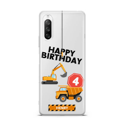 Boys Birthday Diggers Personalised Sony Xperia 10 III Case