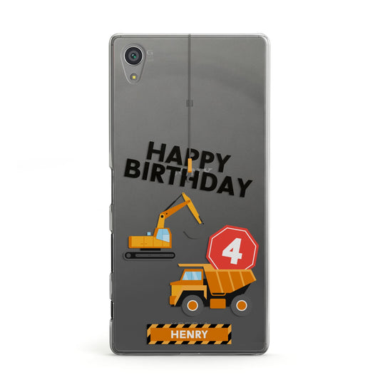 Boys Birthday Diggers Personalised Sony Xperia Case