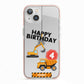 Boys Birthday Diggers Personalised iPhone 13 TPU Impact Case with Pink Edges
